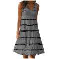 thumbnail image 2 of SMihono Robes d'Été Bohémiennes pour Femmes Grande Taille Mode Décontractée Aguichant Col Carré Imprimé Robes d'Été Sans Manches Robe Chandail, 2 of 5