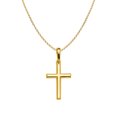 thumbnail image 1 of Pendentif Croix Religieuse en Or Jaune 14k avec Chaîne Rolo de 1,2 mm, 1 of 1