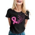 thumbnail image 1 of JIRNDf T-Shirt pour Femmes Hauts d'Été Tendance Rose Imprimé Manches Courtes Col Rond Mignon T-Shirts Graphiques pour Femmes Chemises Noir TTG, 1 of 5