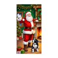 thumbnail image 2 of Uuiauoio Couverture de Porte de Noël avec Design de Père Noël, Rideau de Porte de Fête pour Décoration Intérieure et Extérieure, Décoration de Fête, Pièce Décorative pour la Maison et les Réunions de Famille, 2 of 7