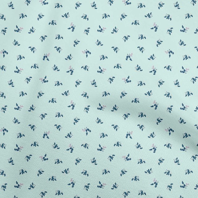 oneOone Viscose Jersey Light Mint Green Fabric Panda Craft Projects Decor Fabric Printed By The Yard 60 Inch Wide