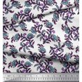 thumbnail image 3 of Soimoi Crepe Silk Fabric Leaves & Floral Block Printed Fabric 1 Yard 42 Inch Wide, 3 of 3