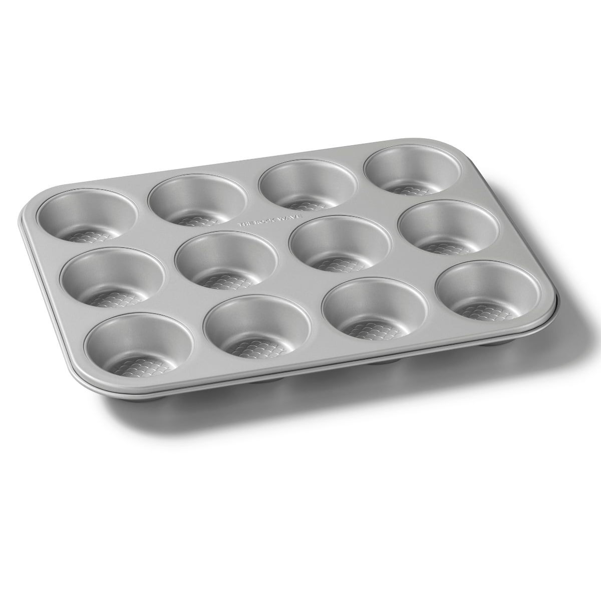 The Rock Wave 12-Cup Muffin Pan, Heavy Gauge Carbon Steel Construction, Non-Stick, No PFAS, No PFOA