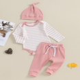 thumbnail image 3 of Baby Clothes Set  Romper with Long Sleeve Striped Pants and Hat, 3 of 9