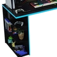 thumbnail image 4 of Madesa Large Modern Gaming Computer Desk 53 Inch with 5 Shelves Cable Management Student Study Wooden Table Home Office Gamer Desk for Kids and Adults - Black/Blue, 4 of 5