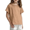 thumbnail image 1 of RXMEKW T-Shirt à Manches Courtes Doux et Respirant à Col Rond pour Enfants Tout-Petits Haut Uni pour Garçons Filles 100 % Polyester, 1 of 6