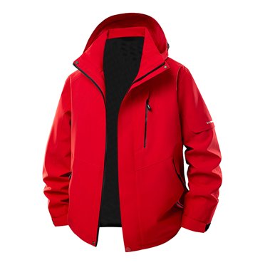 Red for Mens Fall Winter Long Sleeve Sport Gym Jogger Going Out Hooded Plain Hoods Outfits Mens Zip Up 2025 Clothes 3XL