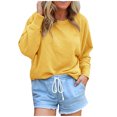 thumbnail image 1 of Birdeem Mode Femmes Décontracté Uni Manches Longues Chandail Chandail en Molleton Blouse Tops, 1 of 5