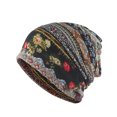 thumbnail image 1 of Tuque Décontractée Style Bohème Hijab Musulman Turban Extensible Mode Bonnets de Protection des Oreilles Accessoires de Coiffure Bonnet Noir floral, 1 of 5