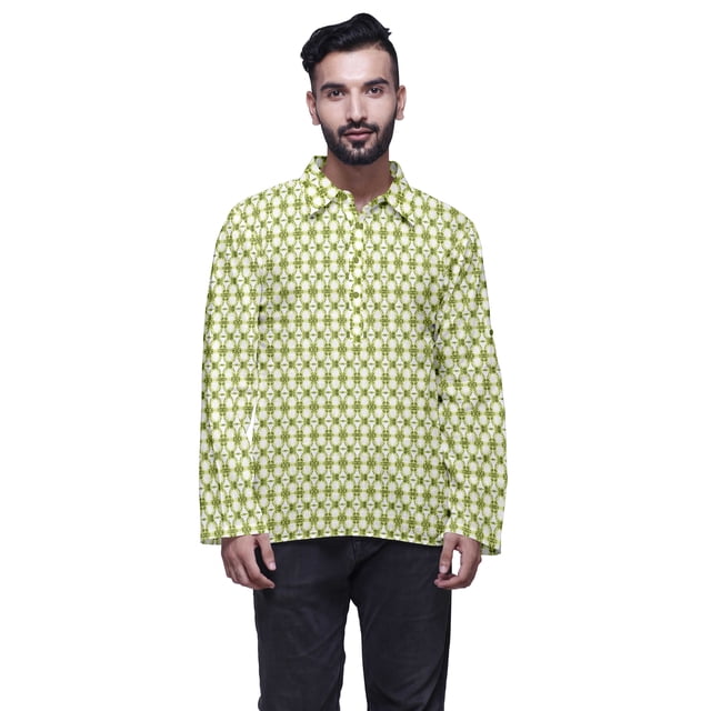 Atasi Printed Button Placket Traditional Kurta For Men Short Kurta Shirt For Boy