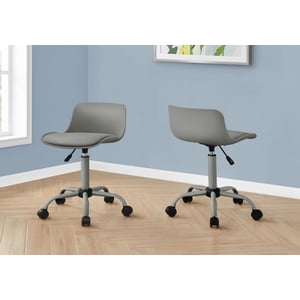 Monarch Specialties chaise de bureau, Hauteur réglable, Swivel, Ergonomie, Bureau informatique, Travail, Juif, Métal, Pu Leather Look, Gris, Contemporain, Moderne