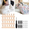 thumbnail image 3 of Wooden Yarn Blanket DIY Knitting Kit for Home Use - Adjustable Length Machine for Wool Blankets Shawls and More, 3 of 6
