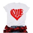 thumbnail image 2 of Meichang T-Shirt de la Saint-Valentin pour Femmes Mignons Cœurs Graphiques Hauts Mignons T-Shirts de Vacances Manches Courtes Col Rond Mode 2025, 2 of 4