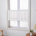thumbnail image 3 of Innerwin Kitchen Curtains Decor Half Window Curtain Rod Pocket Simple Short Valance Semi-sheer Modern Solid Color Luxury Treatment White W:59''x H:23'', 3 of 5