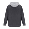 thumbnail image 4 of KIHOUT Winter Warm Coats Men Button-up Cardigan Carry Pockets Solid Color Long Sleeve Hooded Jacket,Size M-5XL, 4 of 5