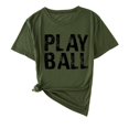 thumbnail image 4 of 2021 Femmes Concise Mode Lettre Imprimé Cou Manches Courtes Tops T-shirt pour les Femmes, 4 of 4