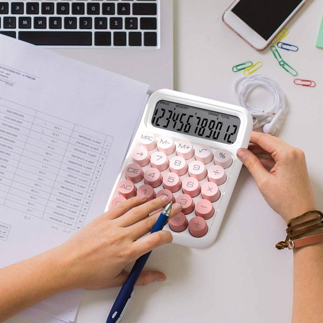 AKEGAMN Clearance! Standard Calculator 12 Digit Desktop Large Display And Buttons Calculator With Large LCD Display For School Home & Business Use Automatic Sleep . Pen 12-digit calculator is perfec