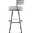 thumbnail image 3 of Amisco Browser 30 in. Swivel Bar Stool - Light Grey Polyester / Glossy Grey Metal, 3 of 9