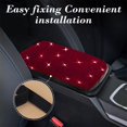 thumbnail image 4 of Red Car Armrest Box Cushion Protective Cover With Decorative Design Universal Fit For Vehicle Interior 11.81X8.66X0.08 Inches 0.22 Lbs, 4 of 7