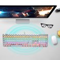thumbnail image 4 of Keyboard, with Retro Round Cap Mechanical Keyboard Game Keyboard User-friendly Design White  for Game, 4 of 7