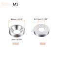 thumbnail image 2 of Unique Bargains Lot de 30 Rondelles à Encastrer M3 en Alliage d'Aluminium Anodisé pour Finition, Argent, 2 of 4