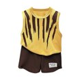thumbnail image 2 of Qertyioot Mode Filles T-Shirts Décontractés à Manches Courtes Col Rond Col Bouton Ensembles de Shorts Imprimés Aubaines, 2 of 5