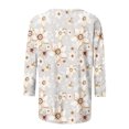 thumbnail image 5 of Meichang Hauts et Blouses à Manches 3/4 pour Femmes, T-shirts Imprimés Mode pour Femmes Blouse à Manches 3/4 Col Rond Hauts Décontractés Coupe Ample, 5 of 5