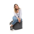 thumbnail image 2 of Gouchee Home Cube Soleil Outdoor/Indoor Charcoal Ottoman Pouf – Waterproof Cube Pouf with Polystyrene Bead Filling, Lightweight Modern Seating for Patio, Deck, or Living Room, 2 of 5