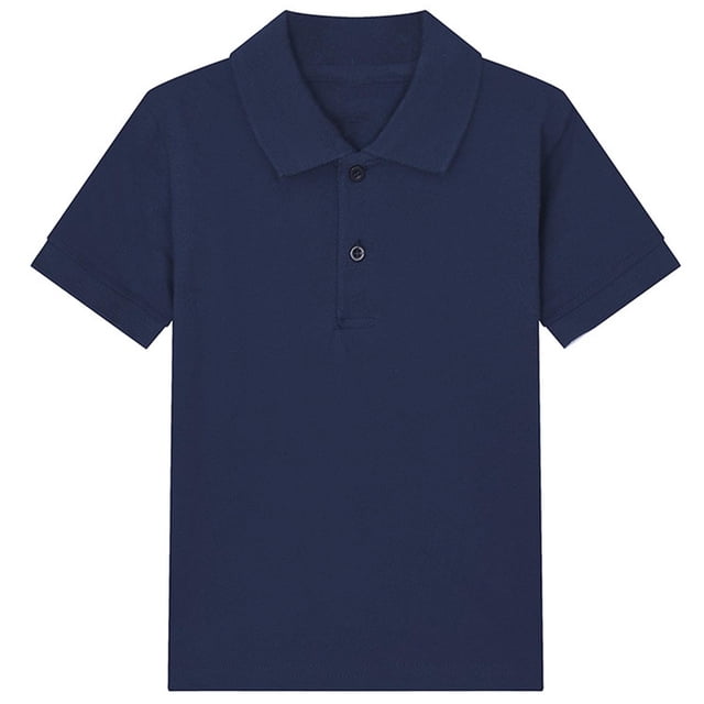 Annhoo Polos d'Été pour Filles à Manches Courtes, Col Rabattu, Boutons, Coton, Tennis, Uni, Décontracté, Tunique Basique, 2 à 15 Ans