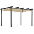 thumbnail image 1 of Gymax Auvent Rétractable en Aluminium pour Pergola Extérieure 10 x 13 Pi Abri Treillis à Vignes Beige, 1 of 10