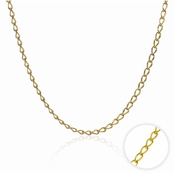 JeenMata 18 Inch Yellow Gold Plated Chain Necklace - Adjustable Fashion Necklace