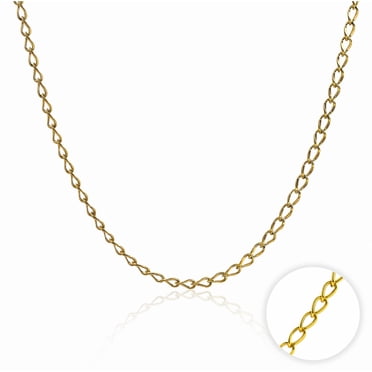 JeenMata 16 Inch Yellow Gold Plated Chain Necklace - Adjustable Fashion Necklace