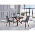 thumbnail image 2 of 5pc Table à Manger en Verre Clair Circulaire avec des Chaises en Tissu Gris, 2 of 4