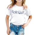thumbnail image 1 of PMVFHDE Hauts pour Filles Basiques pour Filles Hauts d'Été Tendance Hauts à Manches Courtes pour Filles T-Shirt Décontracté Imprimé Col Rond T-Shirt Décontracté Blanc, 3-4 Ans, 1 of 5