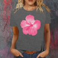 thumbnail image 2 of LUOGENLI T-shirts pour Femme pour Femmes Mode Décontractée Chemises Imprimées Col Rond Manches Courtes T-Shirt Hauts Tunique Blouse T-shirts pour Femmes T-shirts Graphiques Vêtements d'Été Gris Foncé m, 2 of 4