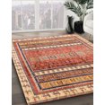 thumbnail image 2 of Ahgly Company Tapis d'Intérieur Carrés Abstraits Rouges Abstraits pour Aire, 3 Pieds Carré, 2 of 6