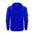 thumbnail image 3 of yardsong Vintage Mens Cargo Quarter Zip Hoodie Tactical Drawstring Running Workout Sweatshirt with Pockets Blue,XXL, 3 of 7