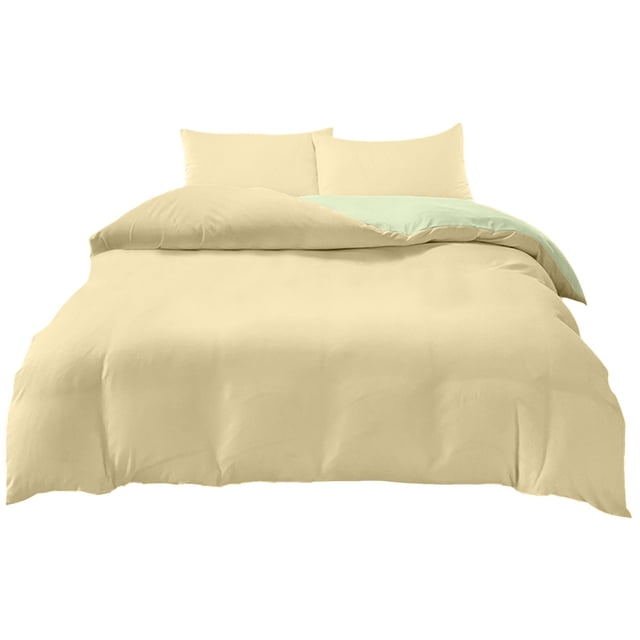 H 4 Piece Bedding Set Includes Comforter Cover Flat Sheet And Pillowcases For Standard Queen Size Bed Soft Breathable Polyester Material Easy Care Machine Washable Weight 1.98 Pounds