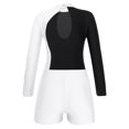 thumbnail image 4 of renvena Girls Gymnastics Leotards and Shorts Set Rhinestone Long Sleeve Ballet Unitard Biketards White 10, 4 of 5