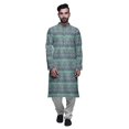 thumbnail image 1 of Atasi Designer Kurta Pajama For Men Printed Straight Kurta Set Summer Clothing, 1 of 5