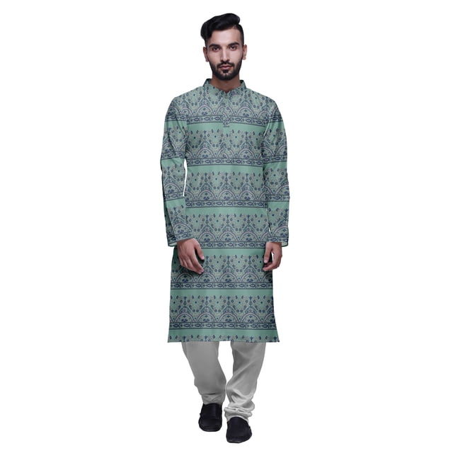Atasi Designer Kurta Pajama For Men Printed Straight Kurta Set Summer Clothing