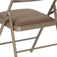 thumbnail image 3 of 4 Pk. HERCULES Series Double Braced Beige Vinyl Folding Chair, 3 of 9