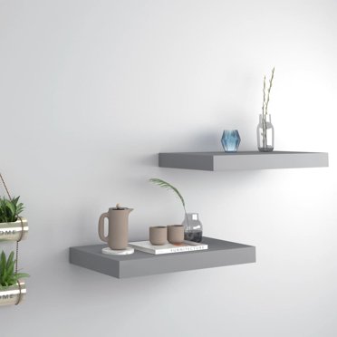vidaXL Étagères Murales Flottantes 2 Pcs Gris 40x23x3,8 cm MDF