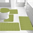 thumbnail image 4 of Fridja Bathroom Rugs 5 Piece - Absorbent Memory Foam Bath Mat for Bathroom, Non-Slip, Machine Washable, Dries Quickly, Bathroom Mat Set Green, 4 of 5