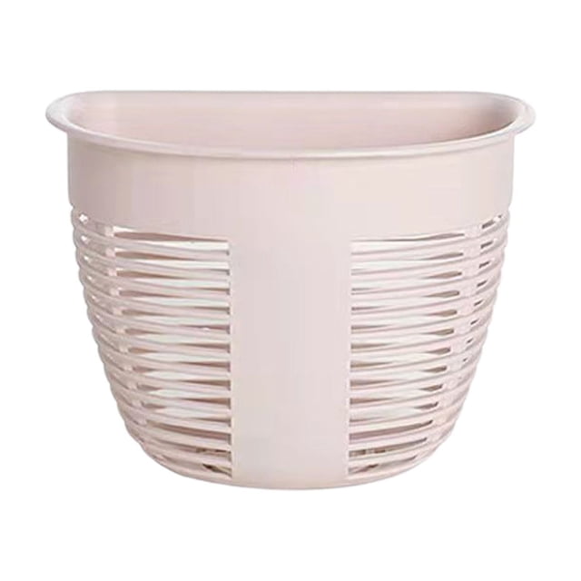 Wall Mounted Traceless Plastic Storage Basket Small Hanging Organizer for Dormitory Bedside or Kitchen