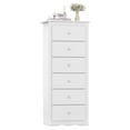 thumbnail image 2 of Gymax 6 Drawer Dresser Tall Wooden Chest of Drawers w/ Metal Drawer Guide Rails White, 2 of 7