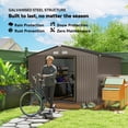 thumbnail image 4 of Outsunny 9' x 10.6' Garden Storage Shed w/ Steel Foundation Kit, Brown, 4 of 10