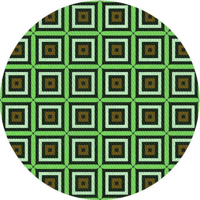 Ahgly Company Tapis Rond Lavable en Machine Intérieur Transitionnel Vert, 3 Pieds Rond