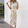 thumbnail image 2 of CEHVOM Chemise Aguichant à Boutons en Dentelle Imprimée pour Femmes Robe Longue à Manches Courtes, 2 of 7