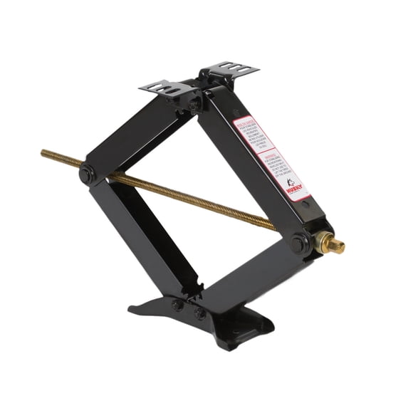 Husky Towing Leveling Jack 76862 Scissor; Mechanical; 7500 Pound Capacity; 24 Inch Total extension/4-5/16 Inch Retracted Height; Powder Coated; Black; Steel; Set of 2